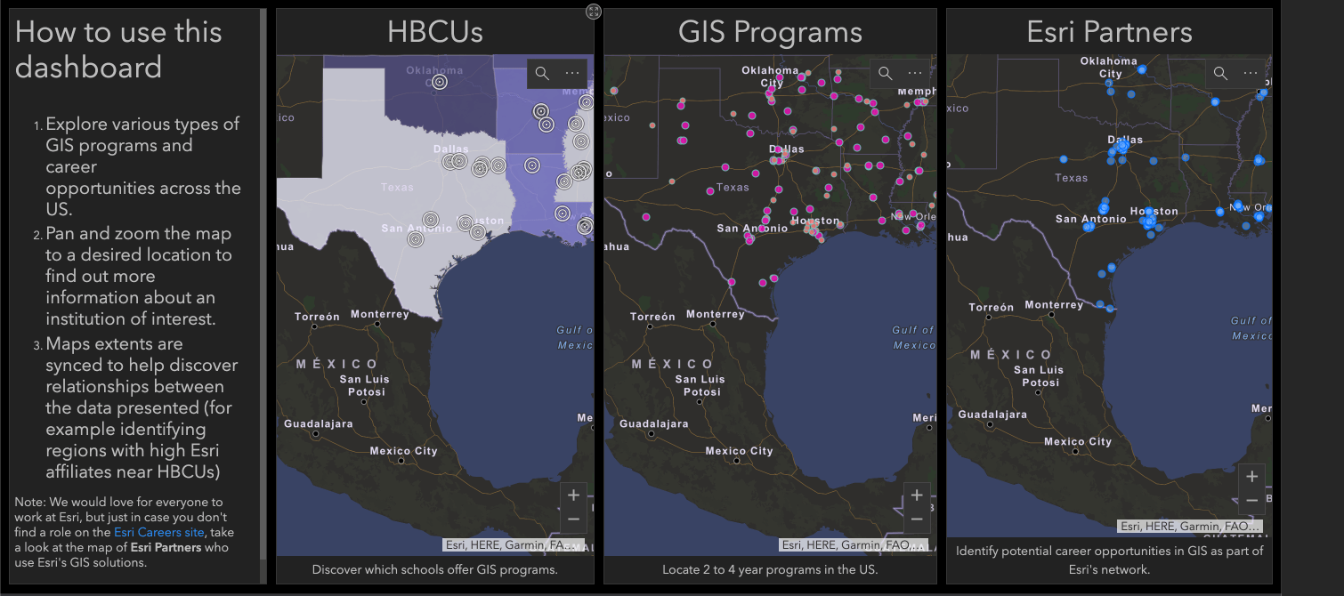 Screenshot of Historically Black Colleges and Universities in a Dashboard
